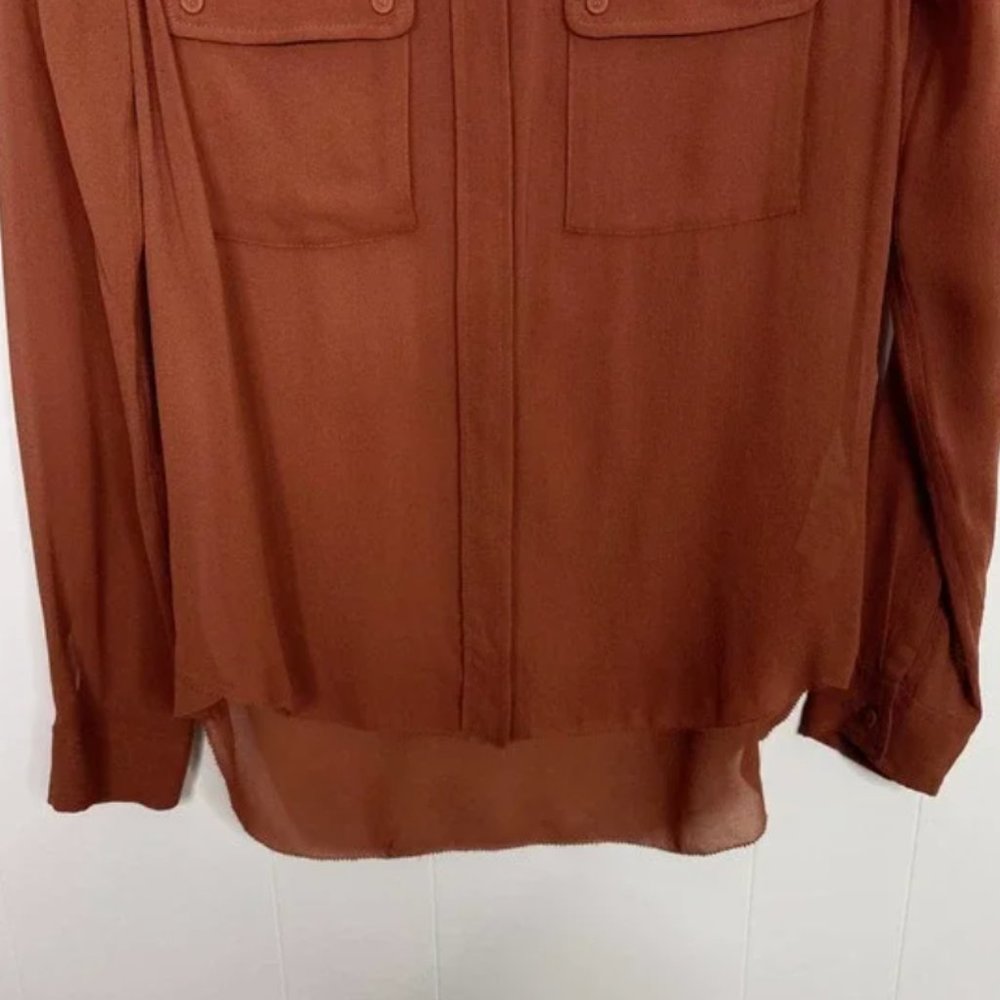 Aritzia Wilfred Silk Sheer Button Front Blouse Xs… - image 4